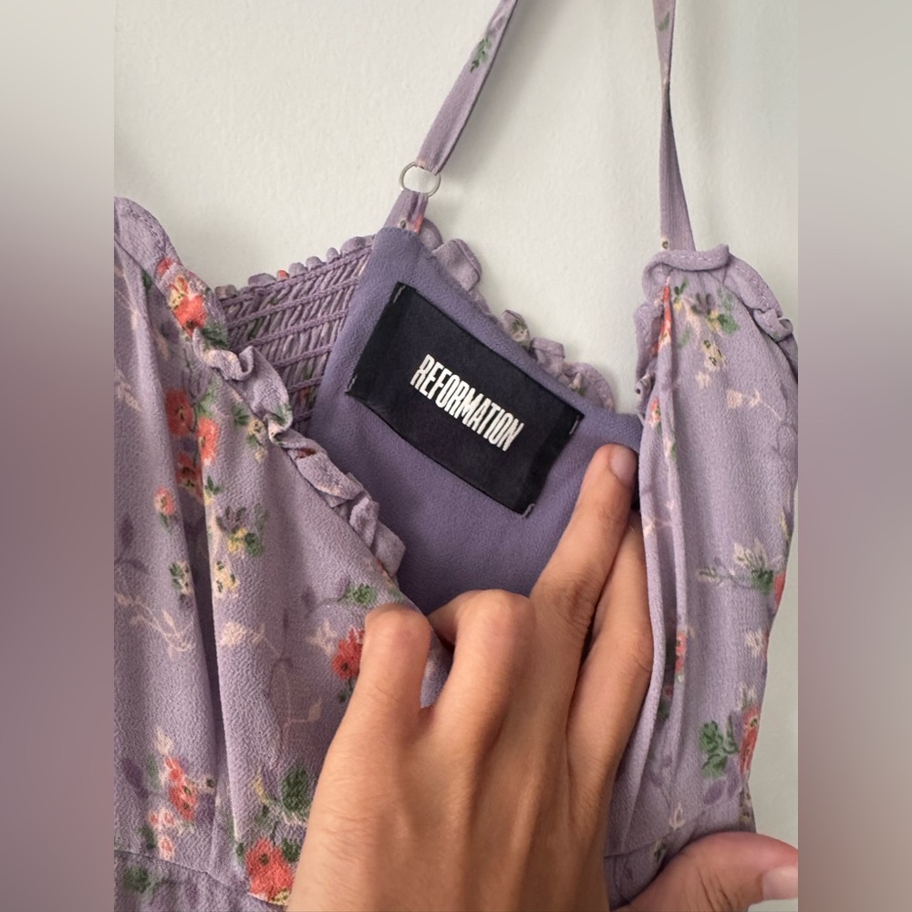 Reformation mini lilac dress size 6 - Picture 6 of 7